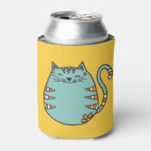 Happy Cat aangepaste naam & kleur koelbox Blikjeskoeler (Blikje Voorkant)
