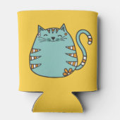 Happy Cat aangepaste naam & kleur koelbox Blikjeskoeler (Achterkant)