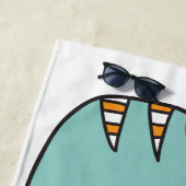 Happy Cat aangepaste naam & kleurenhanddoek Strandlaken (In situ)