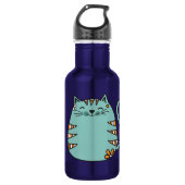 Happy Cat aangepaste waterflessen Waterfles (Voorkant)