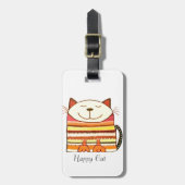 Happy Cat Bagagelabel (Voorkant verticaal)
