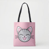 Happy cat canvas tas (Voorkant)