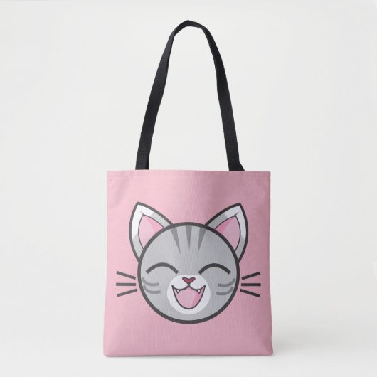 Happy cat canvas tas (Voorkant)