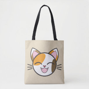 Happy cat canvas tas