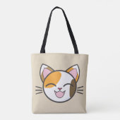 Happy cat canvas tas (Achterkant)