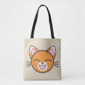 Happy cat canvas tas (Voorkant)