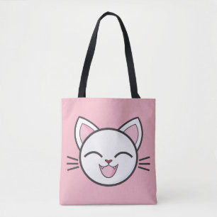 Happy cat canvas tas