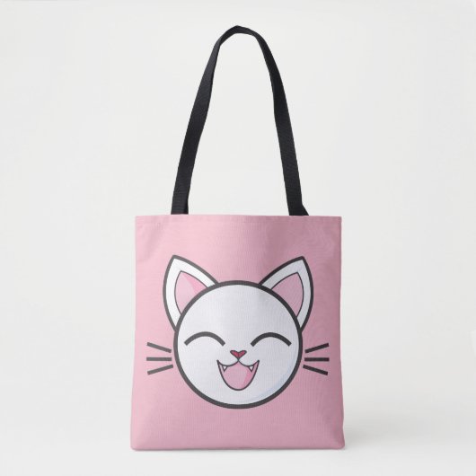Happy cat canvas tas (Voorkant)