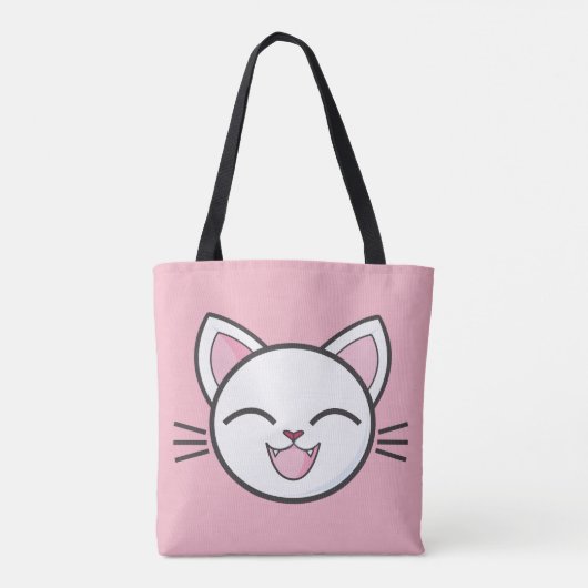 Happy cat canvas tas (Achterkant)