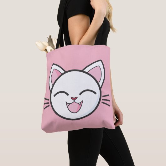 Happy cat canvas tas (Dichtbij)