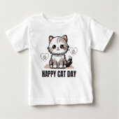 Happy cat day baby T-shirt (Voorkant)