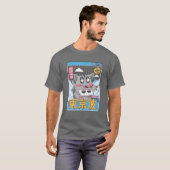 Happy Cat Eating Sushi Vaporwave Aesthetic Anime K T-shirt (Voorkant volledig)