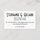 Happy Cat elegant, uniek aanpasbaar Visitekaartje (Achterkant)