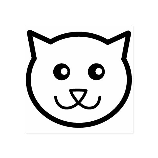Happy Cat Face Art Stempel (Afrduk)