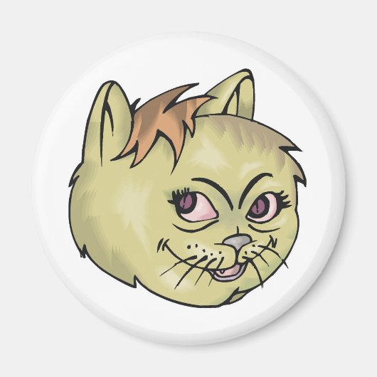 Happy Cat Face Magneet (Voorkant)