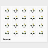 Happy Cat Face Square Sticker (Vel)