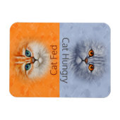 Happy Cat Fed Sad Cat Hungry Magneet (Horizontaal)