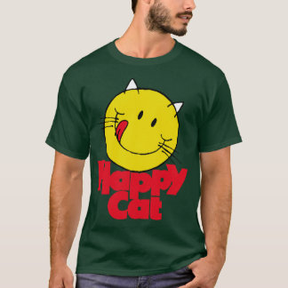 Happy Cat Food 1980s Vintage Cat Lovers gift frien T-shirt