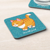 Happy Cat gepersonaliseerd Bier Onderzetter (Linkerzijde)