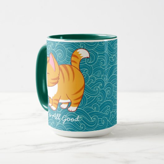 Happy Cat gepersonaliseerd Mok (Voorkant links)