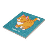 Happy Cat gepersonaliseerd Tegeltje (Zijkant)