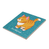 Happy Cat gepersonaliseerd Tegeltje (Zijkant)