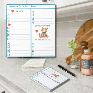 Happy Cat Gepersonaliseerde Planner om te doen Lij Notitieblok