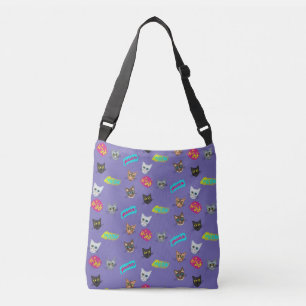 Happy Cat Head Redux - met tekst Crossbody Tas