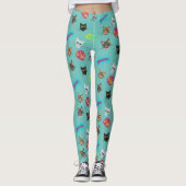 Happy Cat Head Redux - met tekst Leggings (Voorkant)