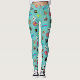 Happy Cat Head Redux - met tekst Leggings