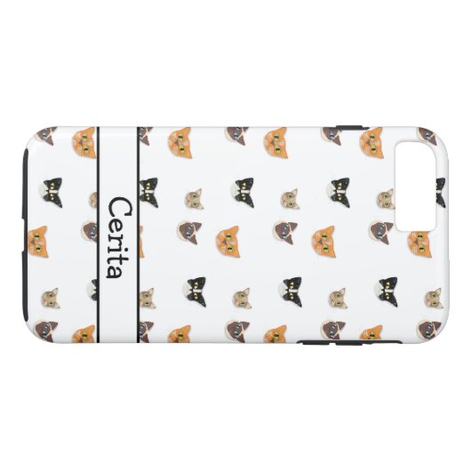 Happy Cat-hoofden - Patroon Case-Mate iPhone Case (Achterkant (Horizontaal))