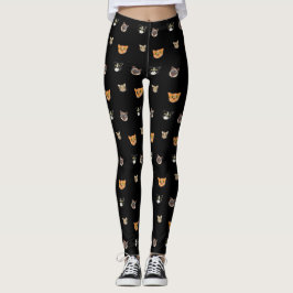 Happy Cat-hoofden - Patroon Leggings