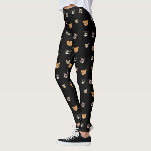 Happy Cat-hoofden - Patroon Leggings (Links)