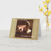 Happy Cat Kaart voor je verjaardag. (Gele Bloem)