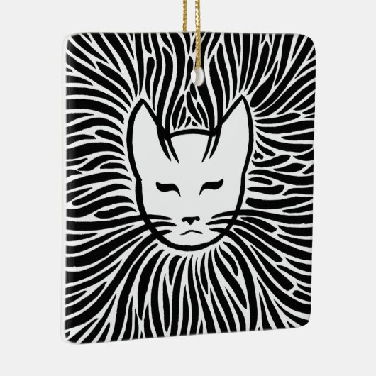 Happy Cat Keramisch Ornament (Rechts)