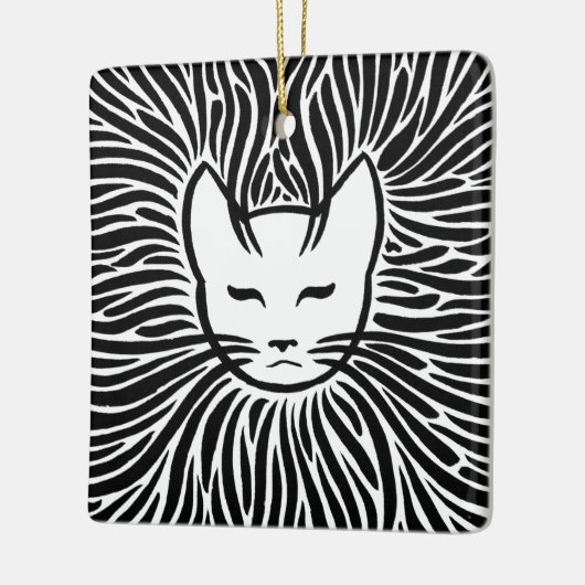 Happy Cat Keramisch Ornament (Links)