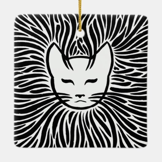 Happy Cat Keramisch Ornament (Achterkant)