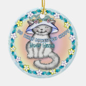 Happy Cat Keramisch Ornament (Voorkant)