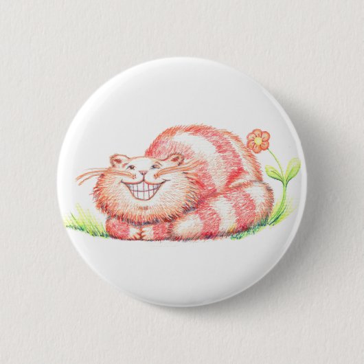 Happy Cat-knop Ronde Button 5,7 Cm (Voorkant)