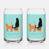 Happy Cat Lady Blikvorm Glas (Achterkant)