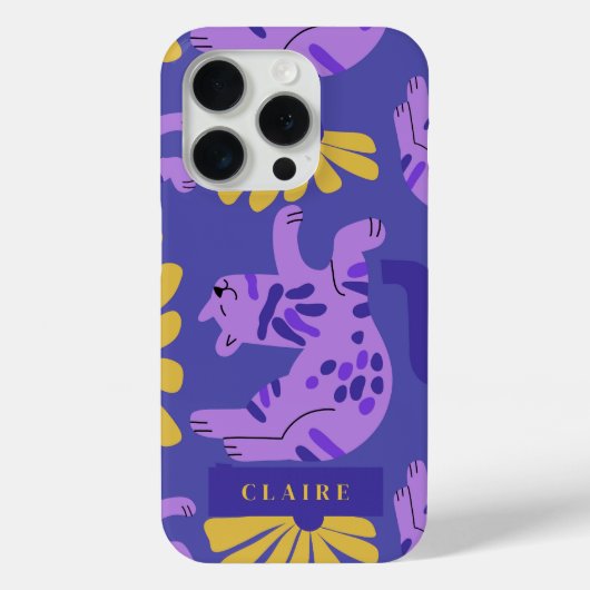 Happy Cat & Matisse Flowers Case-Mate iPhone Case (Achterkant)