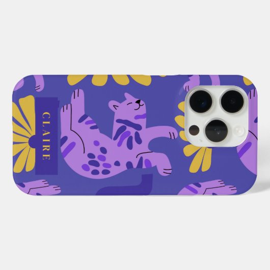 Happy Cat & Matisse Flowers Case-Mate iPhone Case (Achterkant (horizontaal))