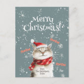 Happy Cat Merry Christmas Briefkaart (Voorkant)