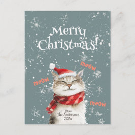 Happy Cat Merry Christmas Briefkaart