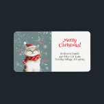 Happy Cat Merry Christmas Retour Adreslabel Etiket<br><div class="desc">Happy cat geniet zo veel van de kerstvakantie, gezegde "Merry Christmas, Meow". Zo schattig en kersen voor uw retour adres labels voor kaarten en geschenken aan uw kat minnaar vrienden. Dit retro ontwerp is van een waterverf. We houden van de tevreden look en de vrolijke knijpogen van het spinnende kat,...</div>