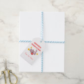 Happy Cat met Flowers Gift Labels Cadeaulabel (Met Touw)
