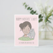 Happy Cat Moederdag Gift Labels Briefkaart (Staand voorkant)