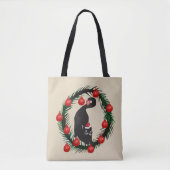 Happy Cat nieuwjaar Tote Bag (Voorkant)
