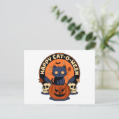 Happy Cat-O-Ween Briefkaart (Staand voorkant)