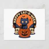 Happy Cat-O-Ween Briefkaart (Voorkant)